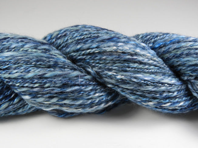 Handspun Wool and Silk Yarn: Ice Blue